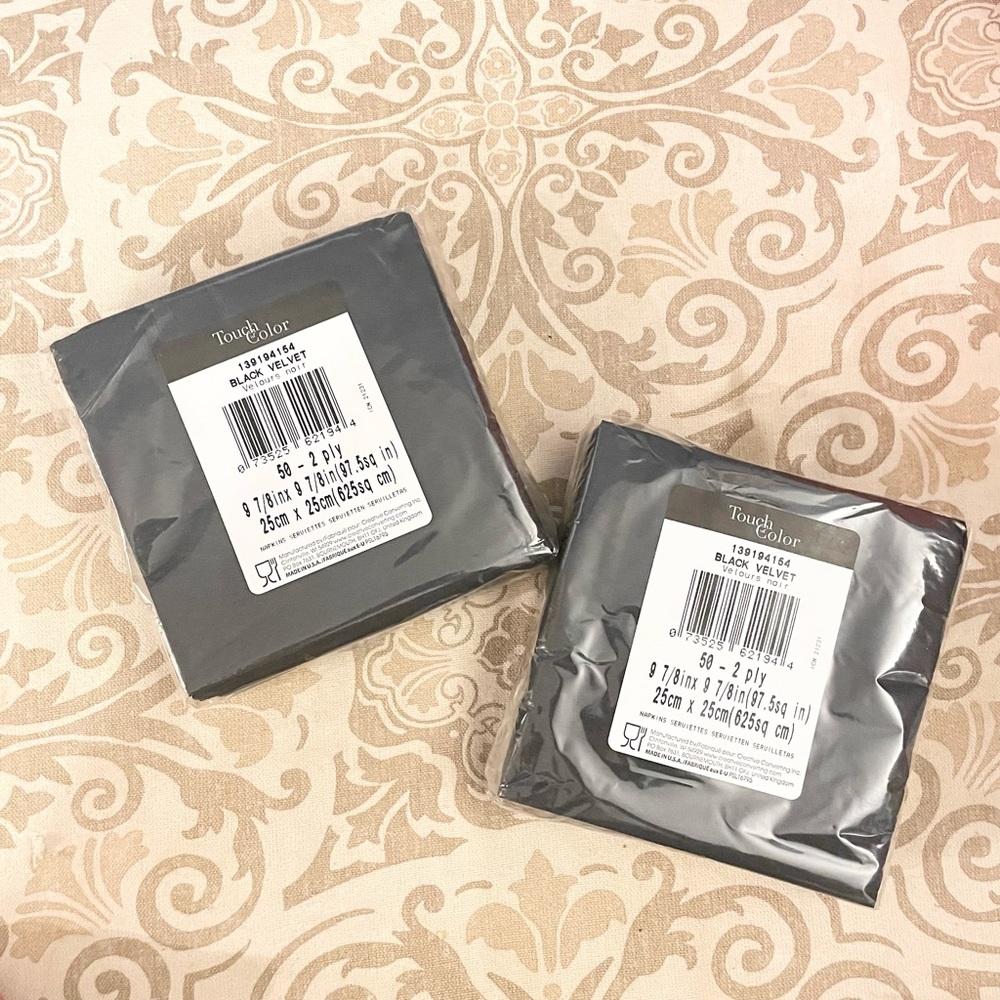 Black Beverage Napkins 2-Ply Disposable Paper Bar Cocktail Party 200 Pcs